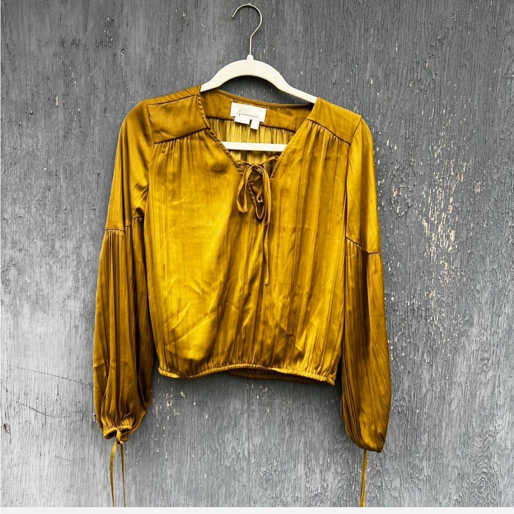 Anthropologie Mustard Gold Blouse